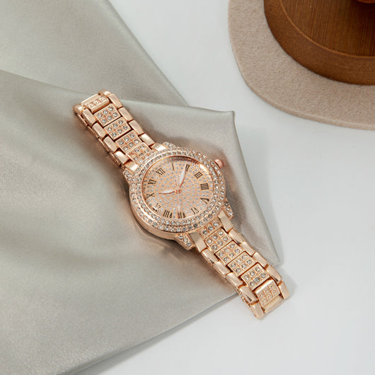 Reloj de Diamantes Digitales con Números Romanos y Brillantes para Mujer - Image 18