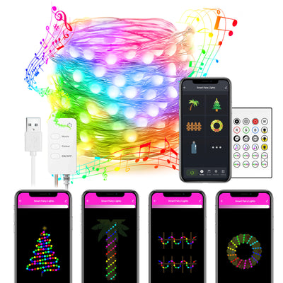 Luces LED Inteligentes Sincronizadas con Música - Guirnalda Dreamcolor para Navidad y Año Nuevo