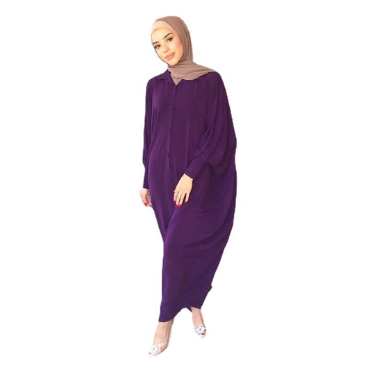 Cardigan Robe Suelto con Mangas Murciélago - Diseño Liso Elegante - Image 5