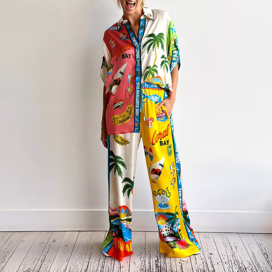 Traje Casual Dos Piezas con Estampado Suelto - Image 8