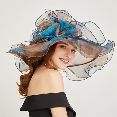 Sombrero Elegante Multicolor de Organza - Estilo Europeo y Estadounidense