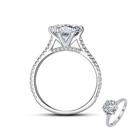 Anillo de Plata Esterlina para Mujer con Diamante Simulado Redondo 2g - Image 8