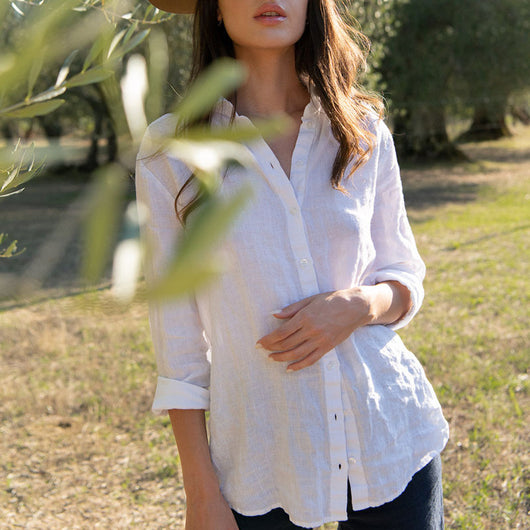 Cardigan Slim Fit de Lino y Algodón - Blusa Casual Elegante para Mujer