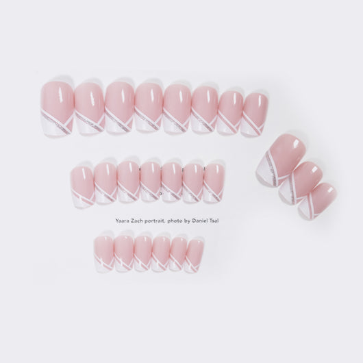 Uñas Postizas Francesas Oblicuas - Manicura Elegante Lista para Usar - Image 8