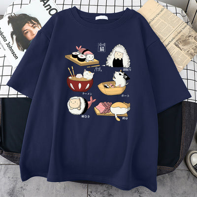 Playera Gato Sushi Estilo Cartoon para Hombre - Image 8
