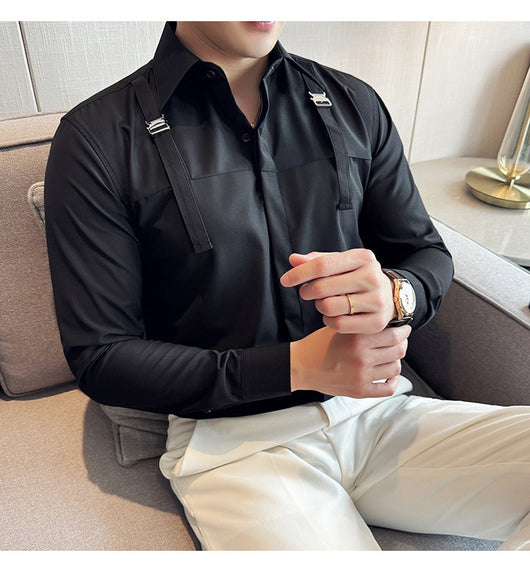 Camisa Minimalista de Manga Larga para Hombre - Estilo Versátil y Moderno - Image 14