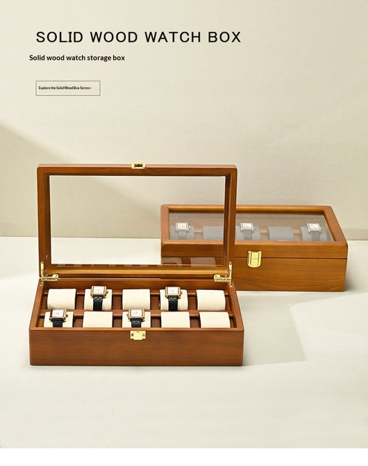 Estuche de Madera Maciza para Coleccionar y Exhibir Relojes de Pulsera - Image 11