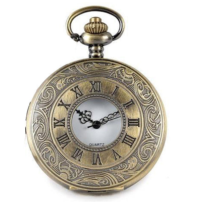 Reloj de Bolsillo Vintage Estilo Europeo con Patrón Nube Romana y Cadena - Image 11