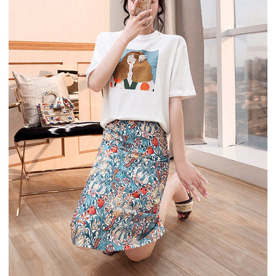 Conjunto de Dos Piezas: Blusa Floral y Falda para Verano - Image 5