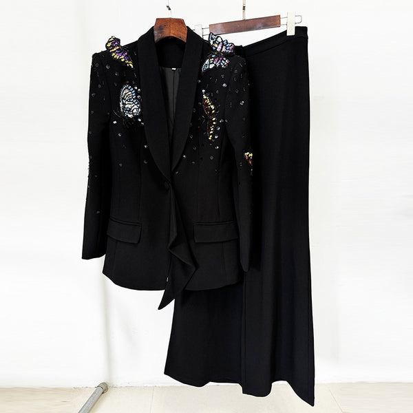 Conjunto de Traje con Mariposas 3D y Cristales Brillantes para Mujer - Image 6