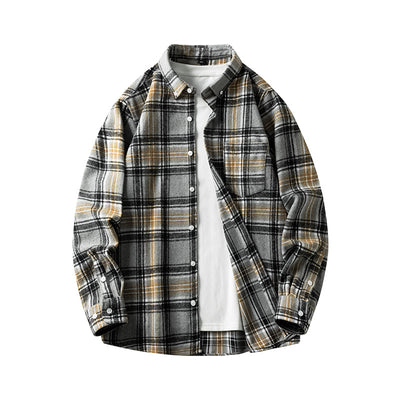 Camisa de Franela a Cuadros para Hombre - Abrigo Casual Grueso Talla Grande Otoño Invierno - Image 14