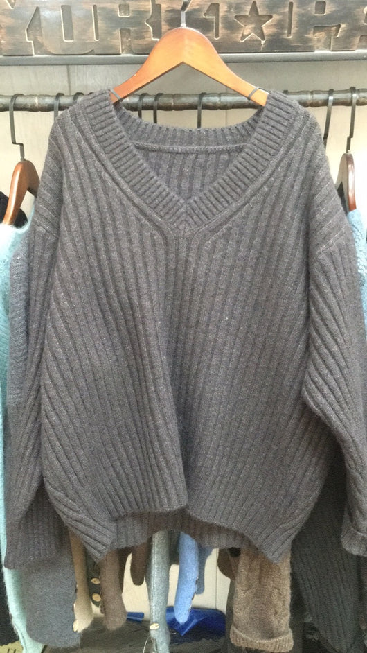 Suéter Suelto Acolchado Cuello V para Mujer - Image 5