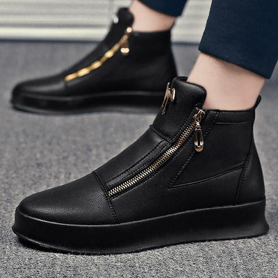Botas Blancas de Cuero para Hombre con Doble Cierre - Estilo Casual Deportivo - Image 5
