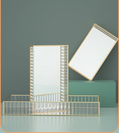 Bandeja de Almacenamiento Cristal Rayada Estilo Nórdico Lujo - Image 9