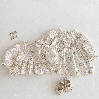 Vestido Princesa Floral Estilo Coreano con Conejo para Bebé - Image 3