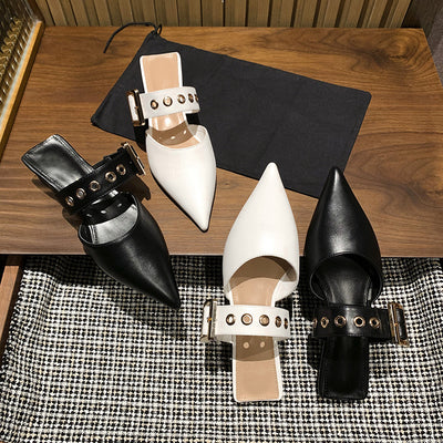 Sandalias Tipo Baotou con Tacón Grueso y Punta Afilada para Mujer - Image 9
