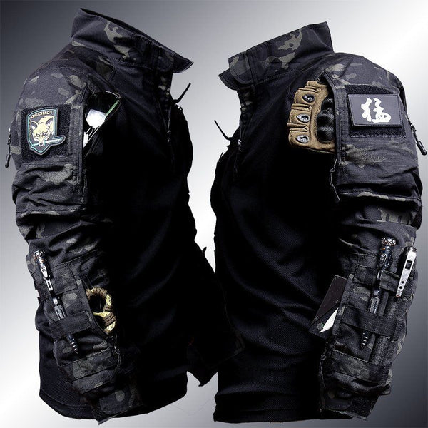 Camiseta Táctica Camuflaje Manga Larga Estilo Rana