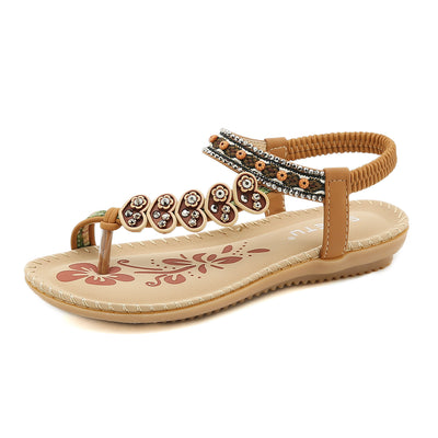 Sandalias Planas Retro con Cristales para Tallas Grandes - Chanclas de Playa - Image 3