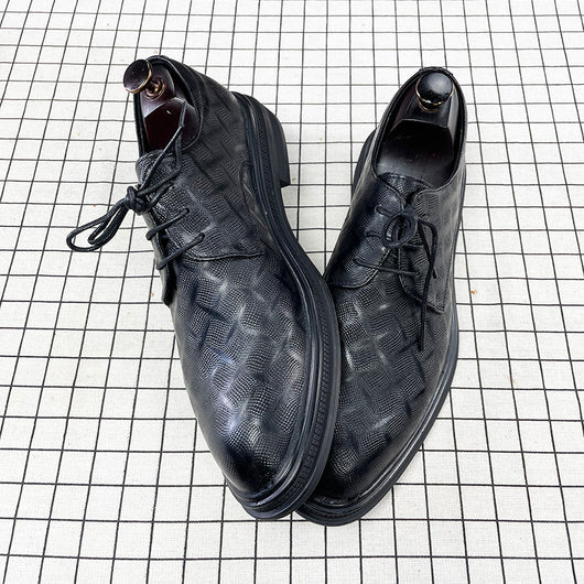 Zapatos de Cuero Negro Estilo Coreano para Traje Formal Ejecutivo - Image 2