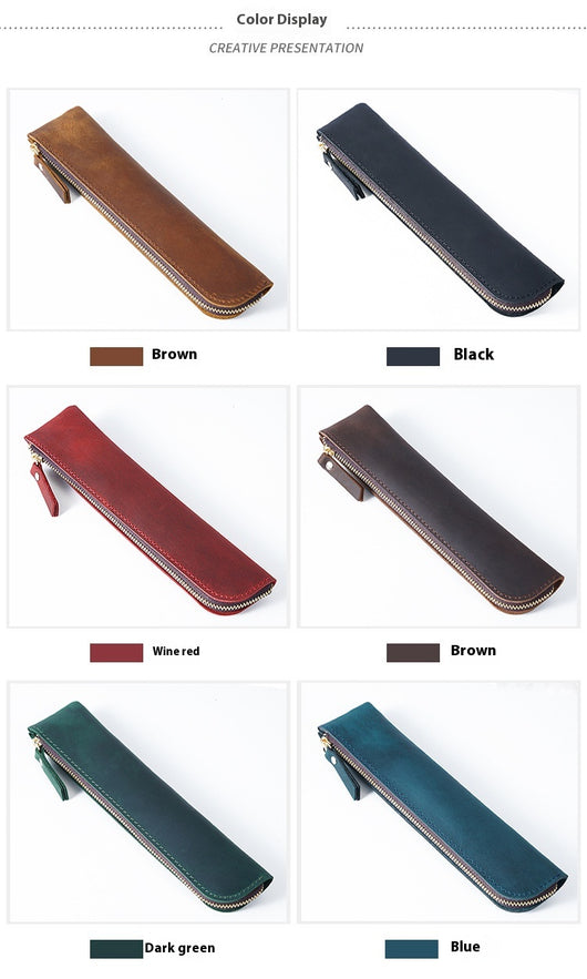 Estuche Portalápices de Cuero Genuino Estilo Retro - Image 18