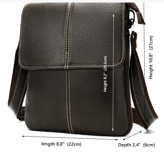 Bolsa Mensajero de Cuero Vertical para Hombre - Image 7