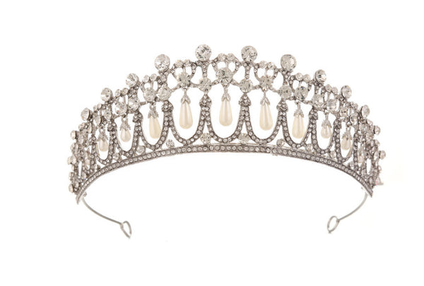 Corona de Perlas y Cristales para Novia - Tiara Elegante con Incrustaciones
