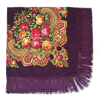 Pañuelo Floral Retro con Flecos para Mujer - Image 14
