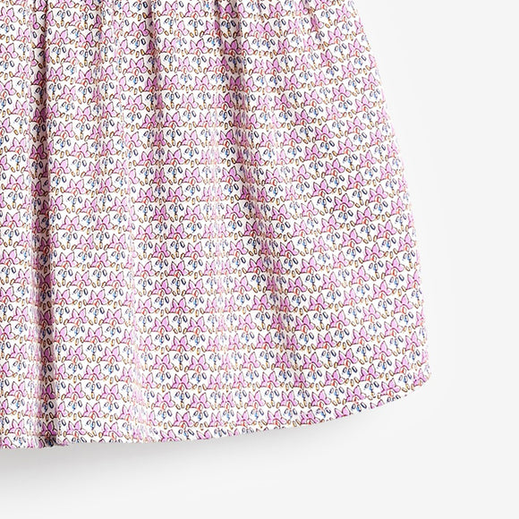 Vestido Infantil de Encaje Floral con Cuello Solapa y Falda Corta
