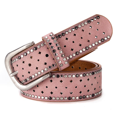 Cinturón de Moda con Hebilla de Remaches y Strass para Jeans - Image 24
