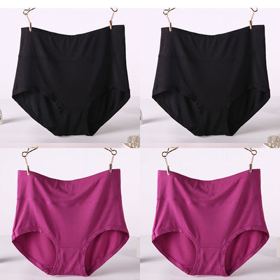 Pack 4 Pantaletas Cintura Alta Viscosa Suave Colores Lisos Mujer - Image 12