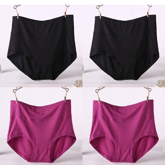 Pack 4 Pantaletas Cintura Alta Viscosa Suave Colores Lisos Mujer - Image 12