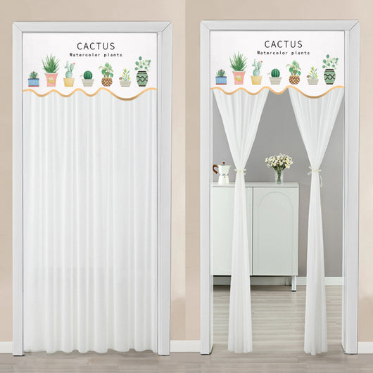 Double-layer blackout doorway curtain with a light blue top featuring a cartoon bear and "LUCK DAY!" text. - Image 16
