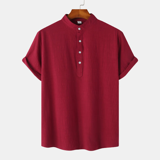 Camisa Casual de Manga Corta Básica para Hombre - Perfecta para Playa y Verano - Image 17