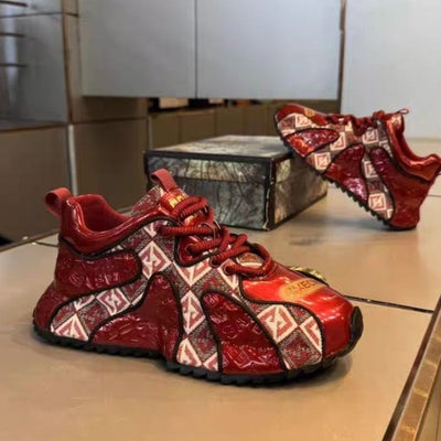 Zapatos Deportivos para Hombre con Suela Gruesa y Bordado Ligero