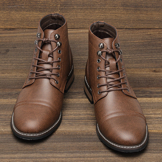 Botas de Cuero Vintage para Hombre - Estilo Casual - Image 16