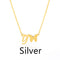 Butterfly pendant letter necklace Plateado Y