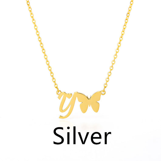 Collar Colgante Mariposa con Inicial Personalizada - Image 51