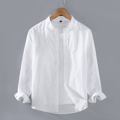 Camisa Manga Larga Cuello Alzado Hombre Primavera Otoño - Image 2