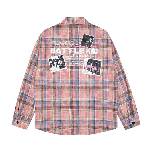 Camisa Cuadros Holgada Manga Larga para Hombre - Image 2