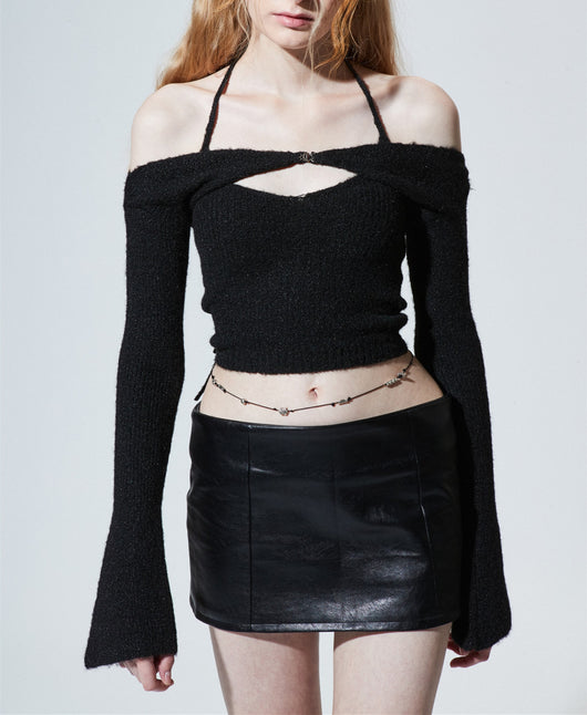 Conjunto de Dos Piezas en Lana: Blusa Suspender Tejida - Image 5