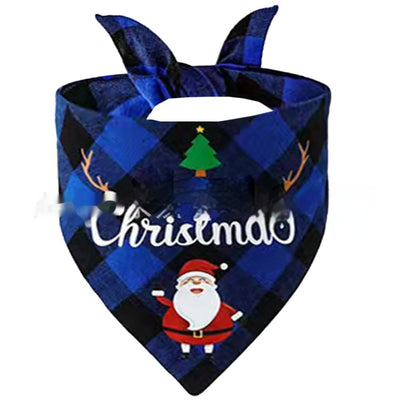 Pañuelo Triangular Navideño para Mascotas a Cuadros - Image 12
