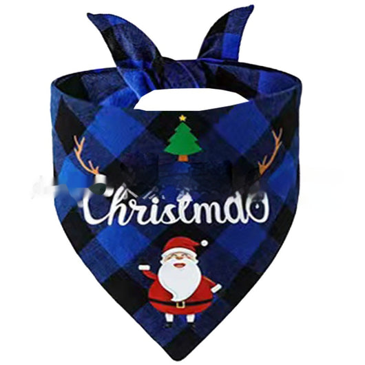 Pañuelo Triangular Navideño para Mascotas a Cuadros - Image 12