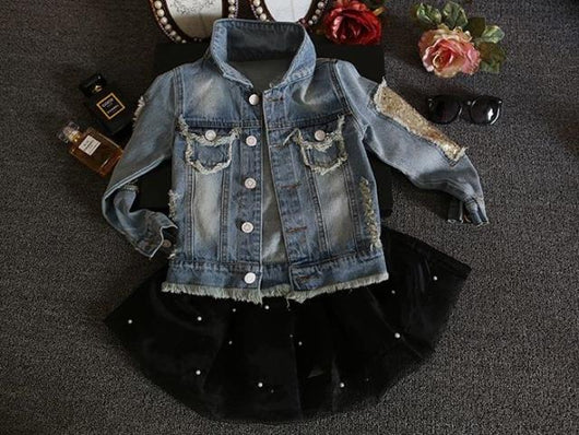 Chaqueta de Mezclilla para Niñas Estilo Clásico Primavera-Otoño - Image 35
