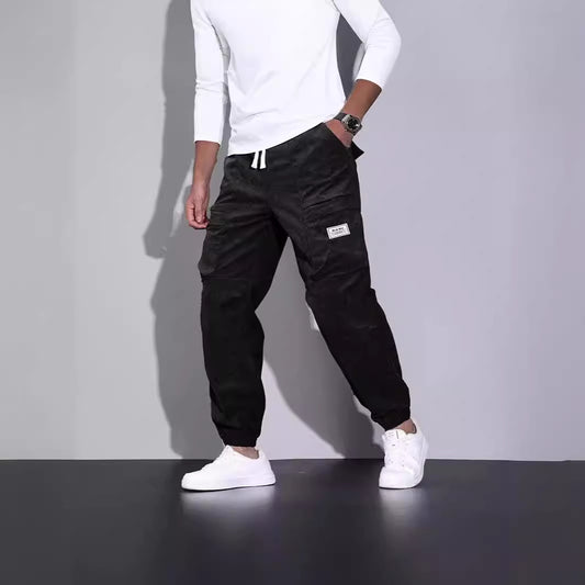 Pantalones de Pana Holgados con Tirantes para Hombre - Múltiples Bolsillos