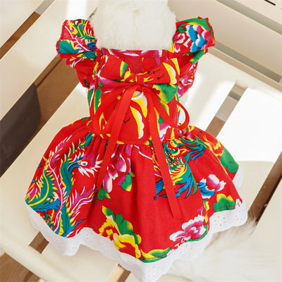 Vestido para Mascotas con Mangas Volantes - Tres Colores - Image 15