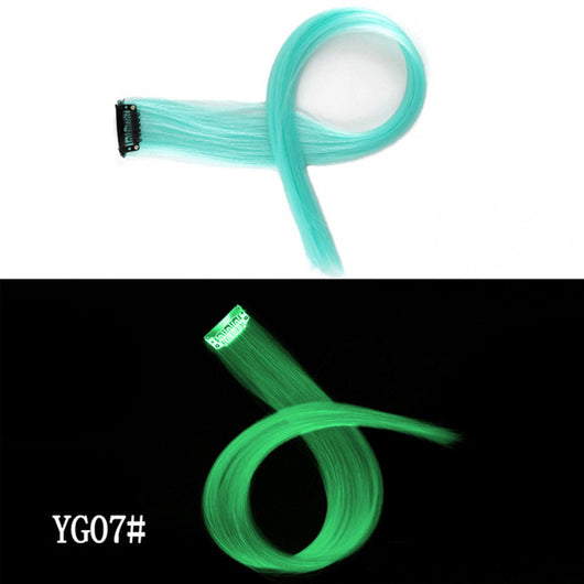Extensión de Cabello Luminoso con Clip - Mechón Arcoíris 50 CM sin Rastro - Image 8