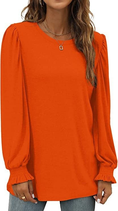 Blusa Elegante con Cuello Redondo y Mangas Abullonadas para Mujer - Image 15