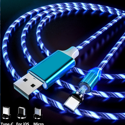 Cable de Carga Magnético USB LED Compatible con Apple - Cargador Rápido Type C y Micro - Image 8