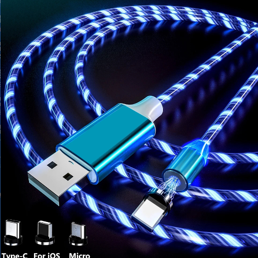 Cable de Carga Magnético USB LED Compatible con Apple - Cargador Rápido Type C y Micro - Image 8