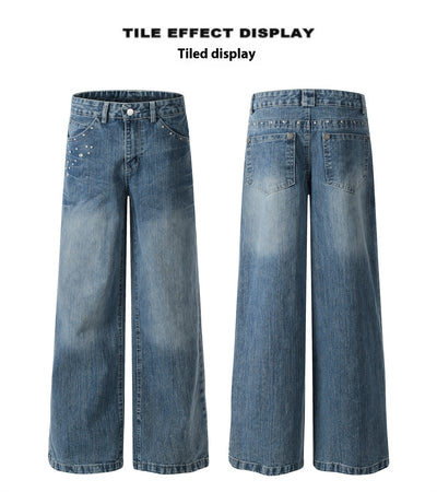 Pantalones Vaqueros Cintura Alta Baggy con Remaches - Image 8